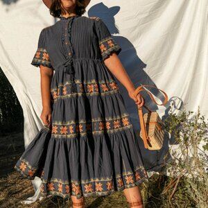Ivy City Co Maxi Dress in Blue 2X